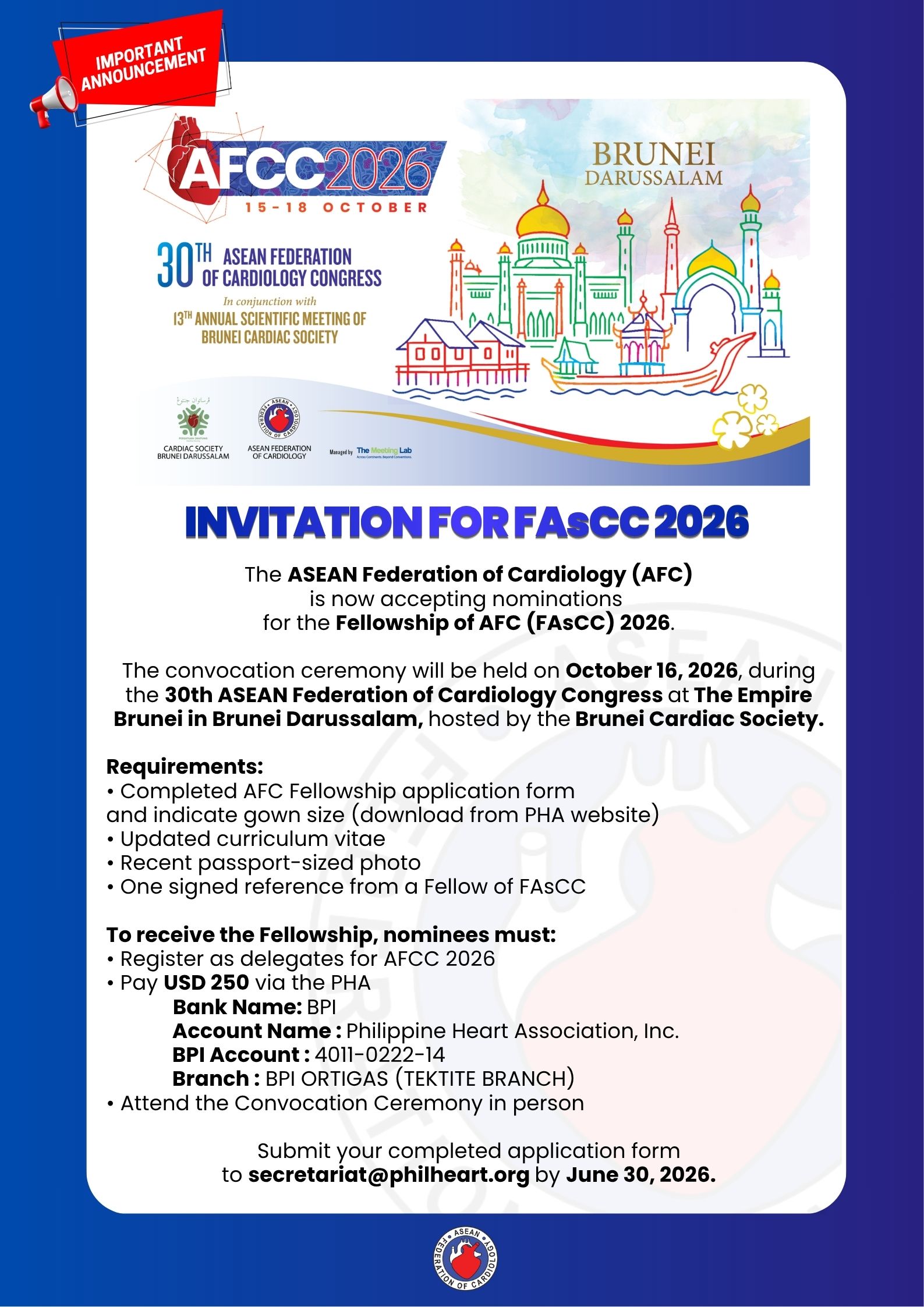 INVITATION FOR FAsCC 2026